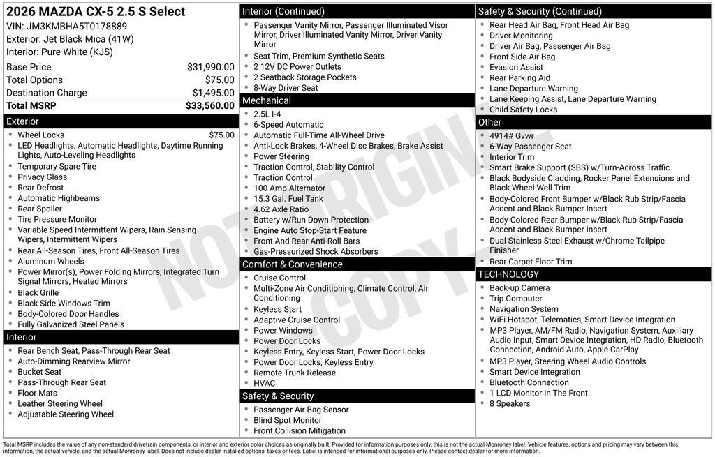 New 2026 MAZDA CX-5 Select AWD/4WD image 2