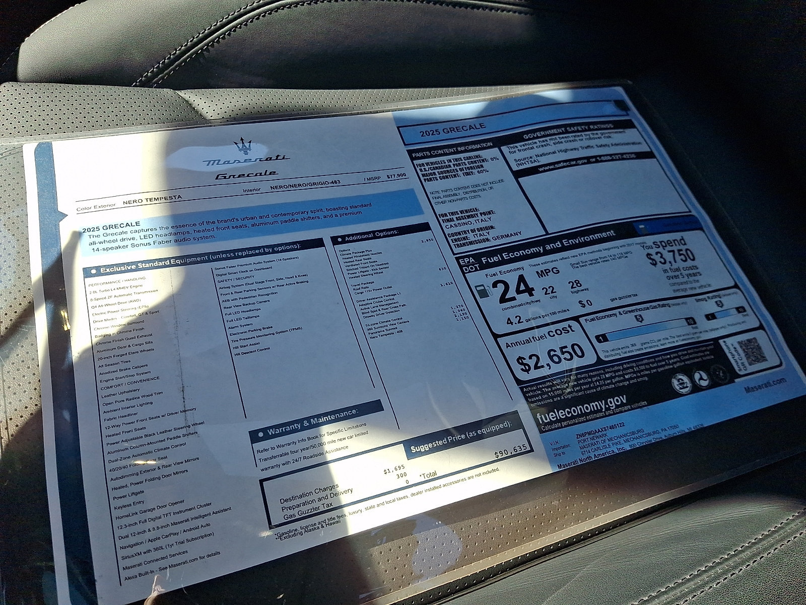 Certified 2025 Maserati Grecale GT AWD/4WD image 22