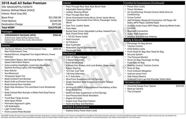 Used 2018 Audi A3 2.0T Premium w/ Convenience Package image 5