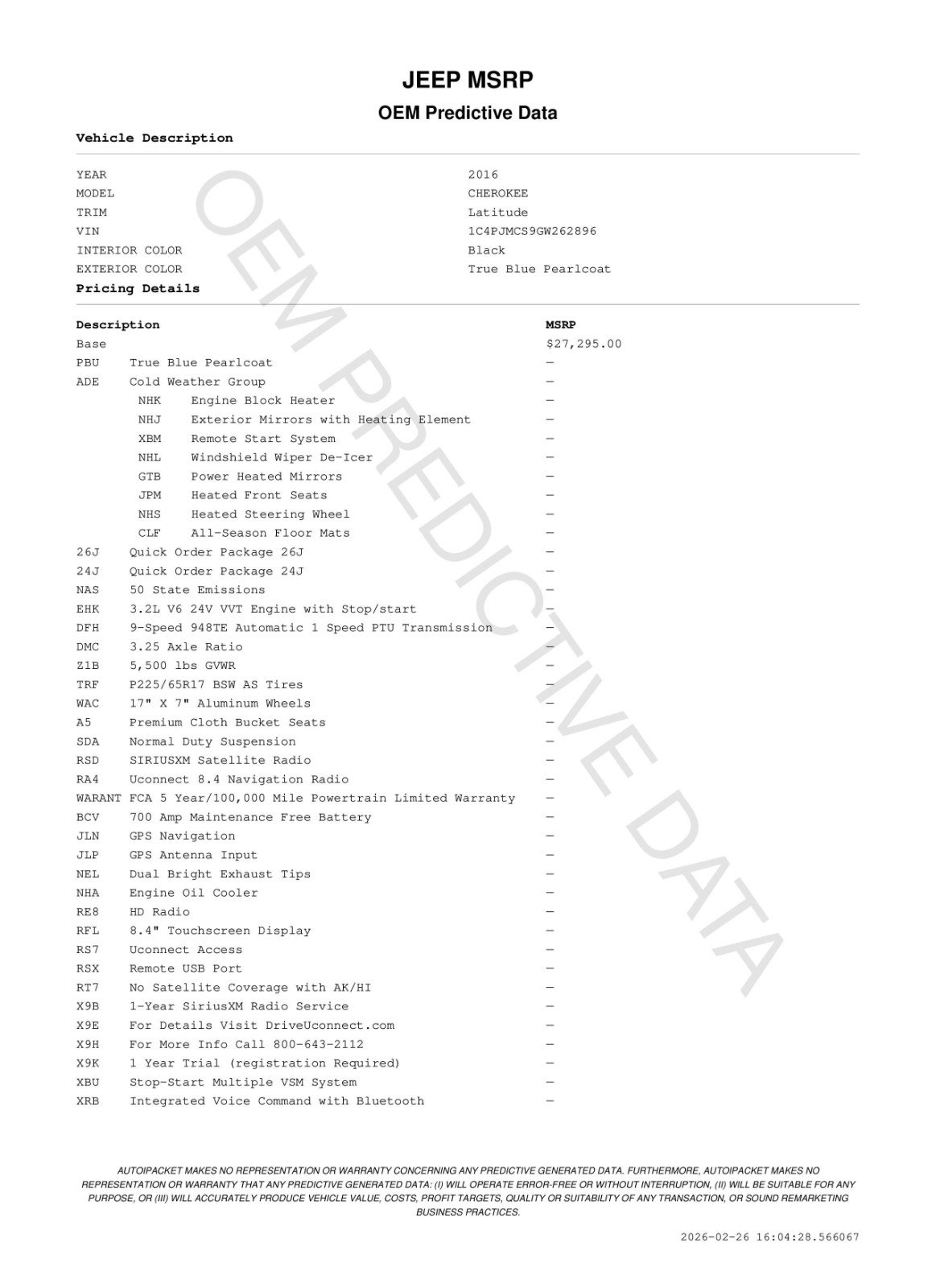Used 2016 Jeep Cherokee Latitude w/ Cold Weather Group image 11