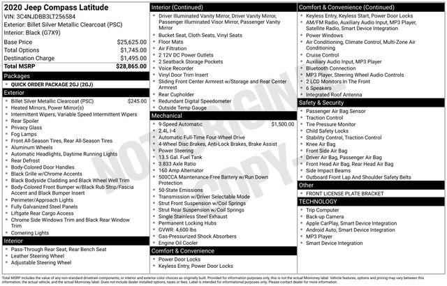 Used 2020 Jeep Compass Latitude image 9