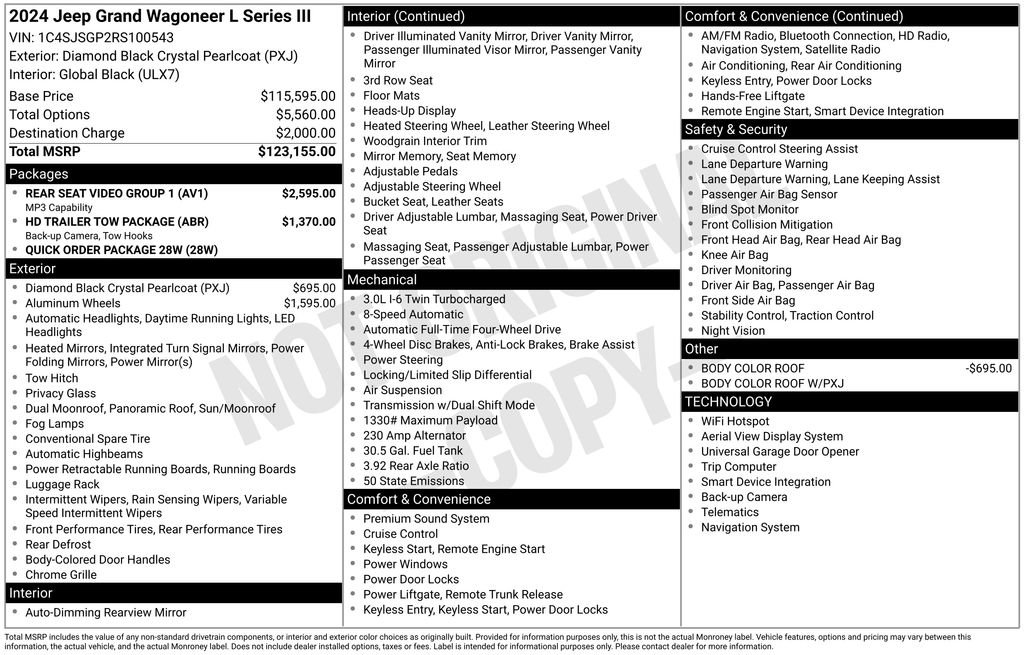 New 2024 Jeep Grand Wagoneer L Series III w/ Rear Seat Video Group 1 image 6