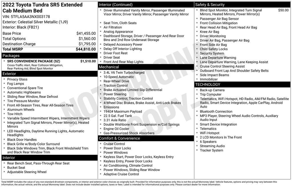 Used 2022 Toyota Tundra SR5 w/ SR5 Convenience Package RWD image 23