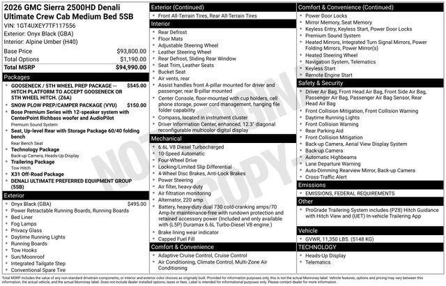 New 2026 GMC Sierra 2500 Denali Ultimate image 1