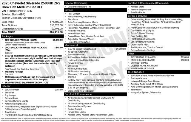 Used 2025 Chevrolet Silverado 2500 ZR2 w/ Technology Package image 10