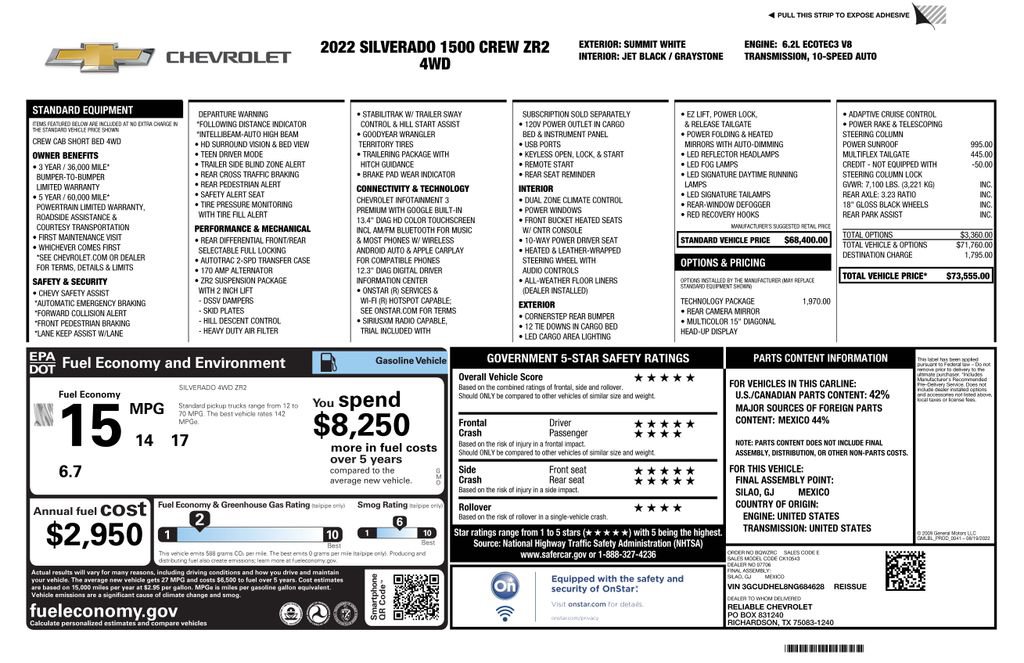 Used 2022 Chevrolet Silverado 1500 ZR2 w/ Technology Package image 3