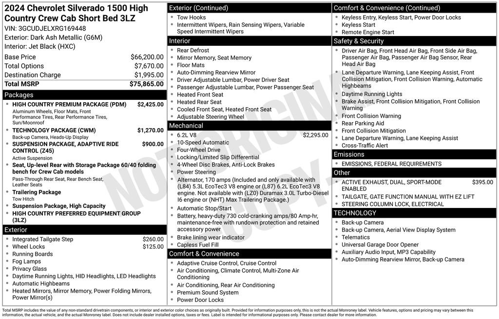 Used 2024 Chevrolet Silverado 1500 High Country w/ High Country Premium Package image 6