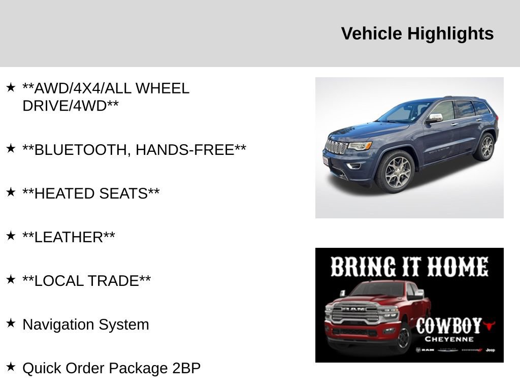 Used 2019 Jeep Grand Cherokee Overland AWD/4WD image 2