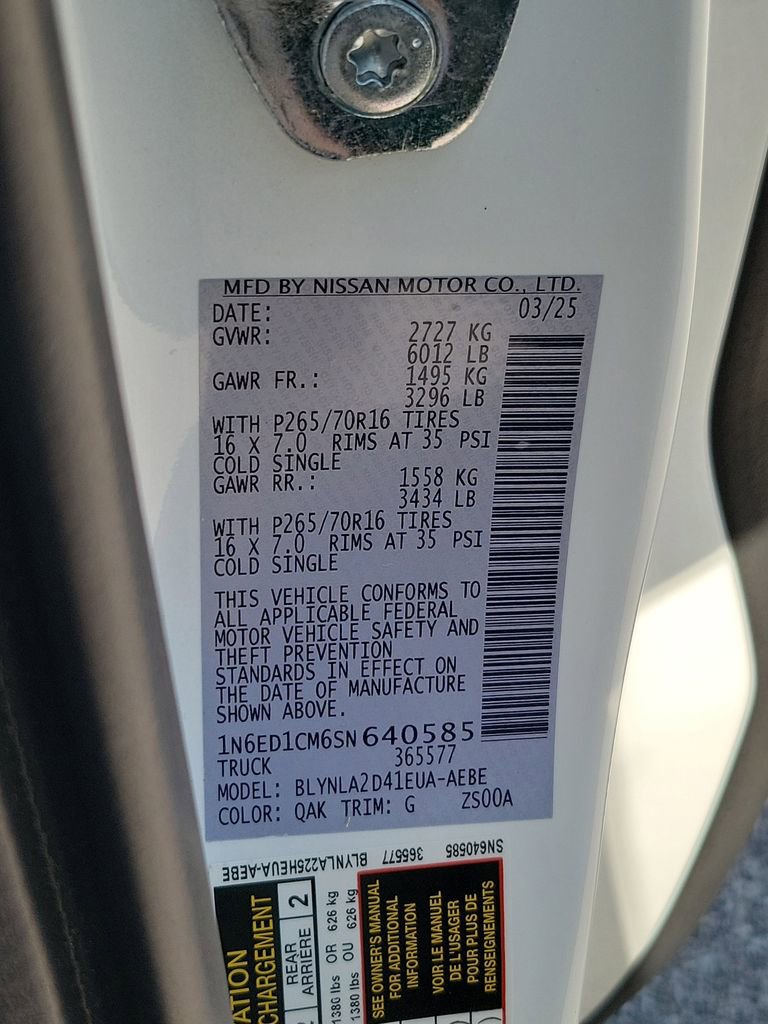 Certified 2025 Nissan Frontier S w/ S Utility Package image 31