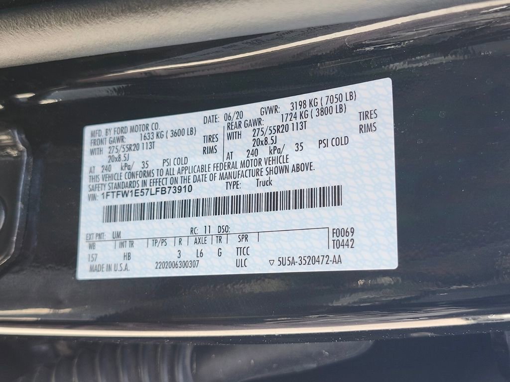 Certified 2020 Ford F150 Lariat w/ Equipment Group 502A Luxury AWD/4WD image 36