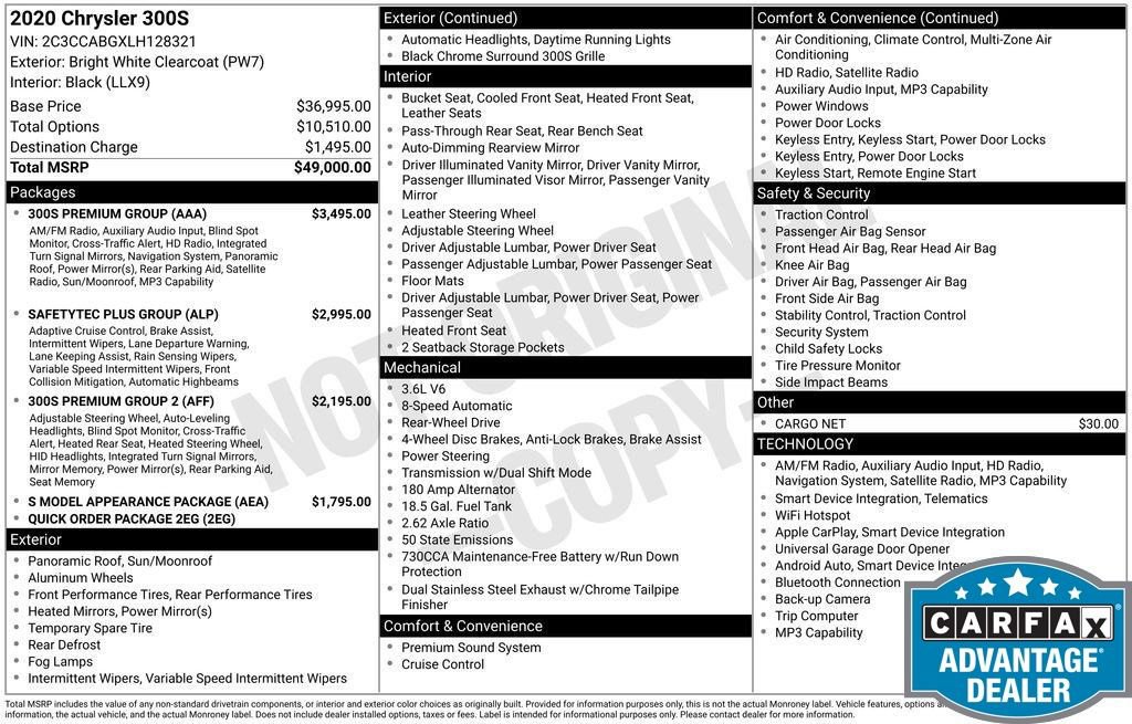 Used 2020 Chrysler 300 S w/ 300S Premium Group image 11