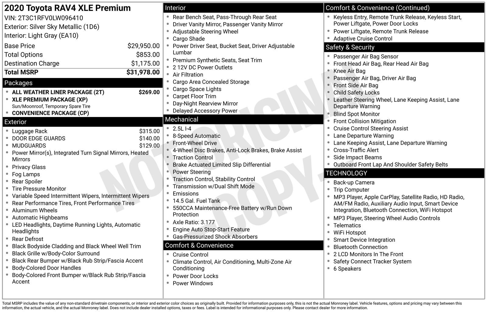 Used 2020 Toyota RAV4 XLE Premium w/ All Weather Liner Package FWD image 34