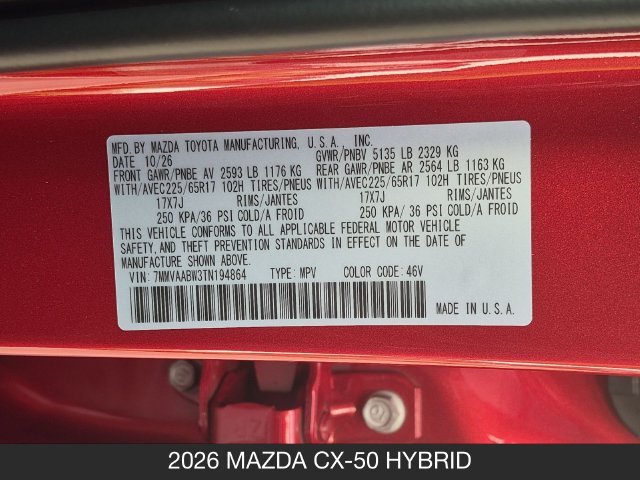 New 2026 MAZDA CX-50 2.5 Hybrid w/ Weather Package AWD/4WD image 27