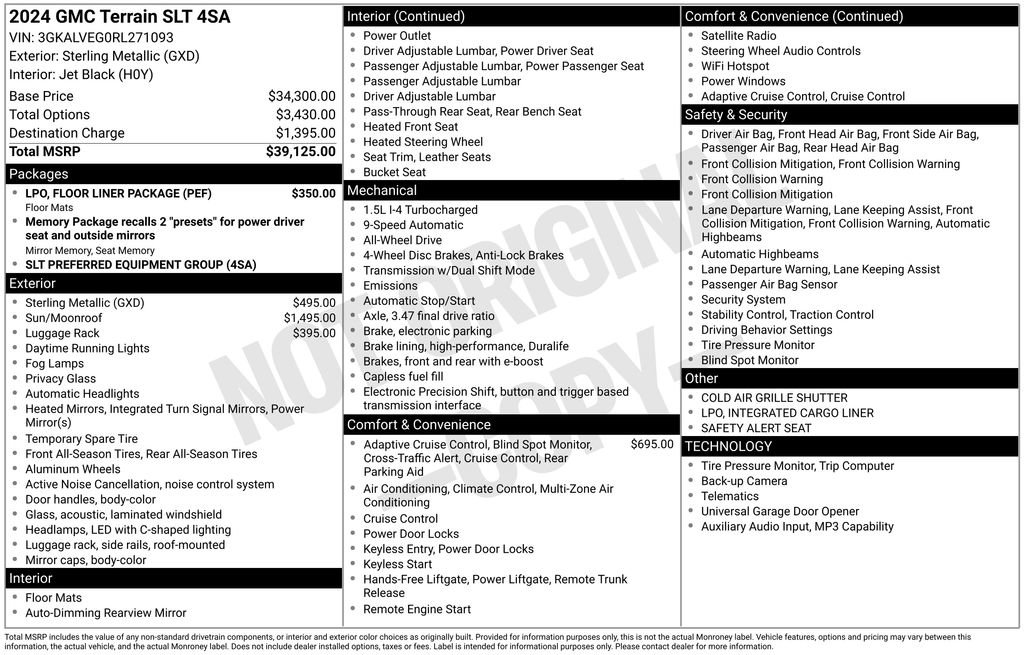Certified 2024 GMC Terrain SLT w/ LPO, Floor Liner Package AWD/4WD image 6