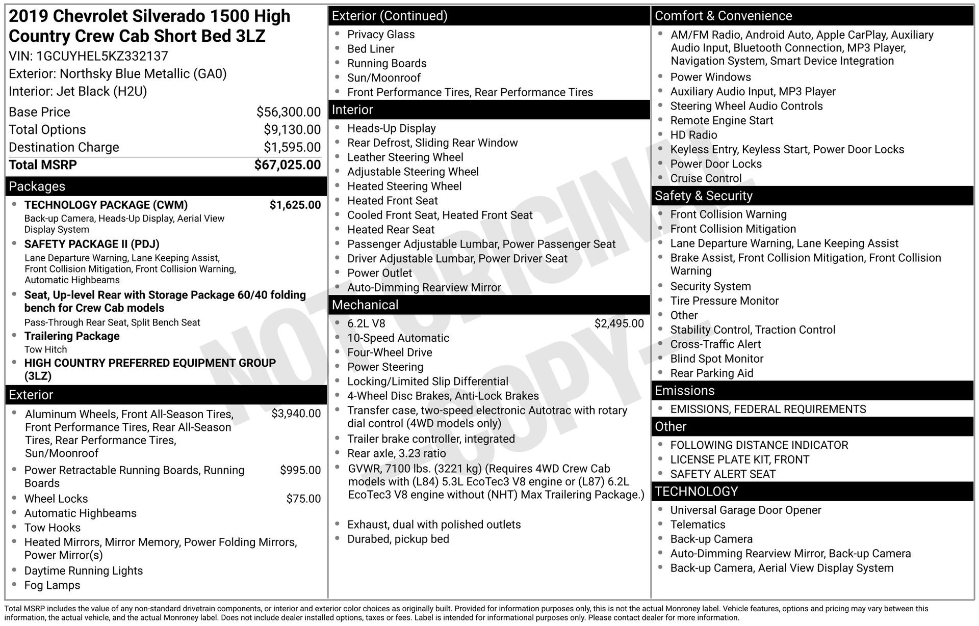 Used 2019 Chevrolet Silverado 1500 High Country w/ Technology Package image 3