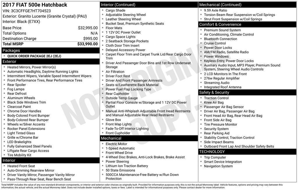 Used 2017 FIAT 500 e image 35