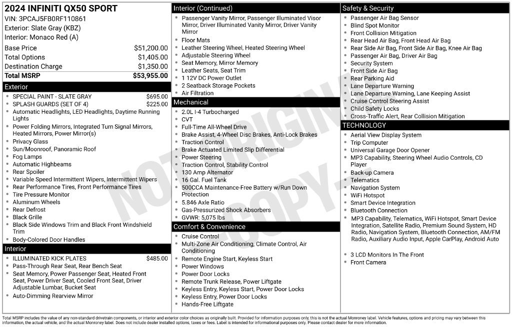 Certified 2024 INFINITI QX50 Sport AWD/4WD image 27