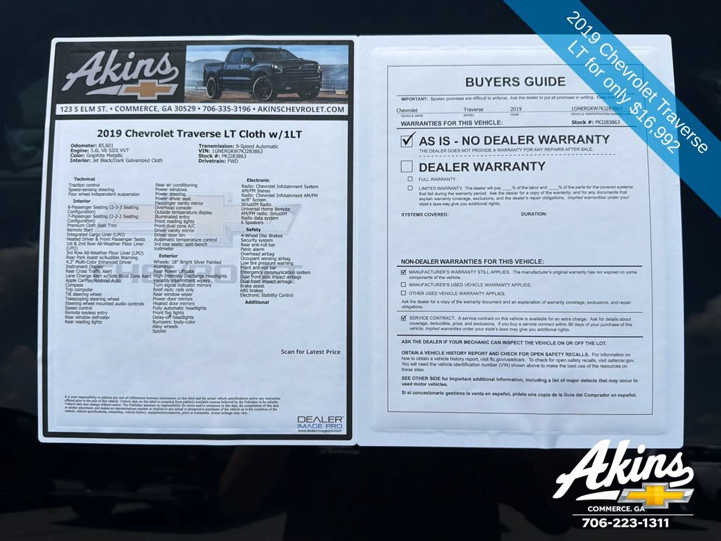 Certified 2019 Chevrolet Traverse LT FWD image 12