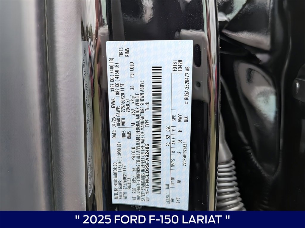 New 2025 Ford F150 Lariat w/ Equipment Group 501A Mid image 35
