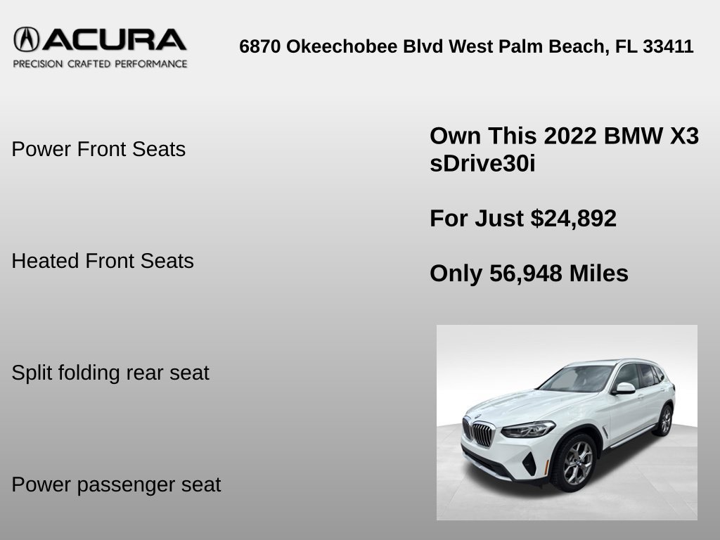 Used 2022 BMW X3 sDrive30i w/ Convenience Package RWD image 18