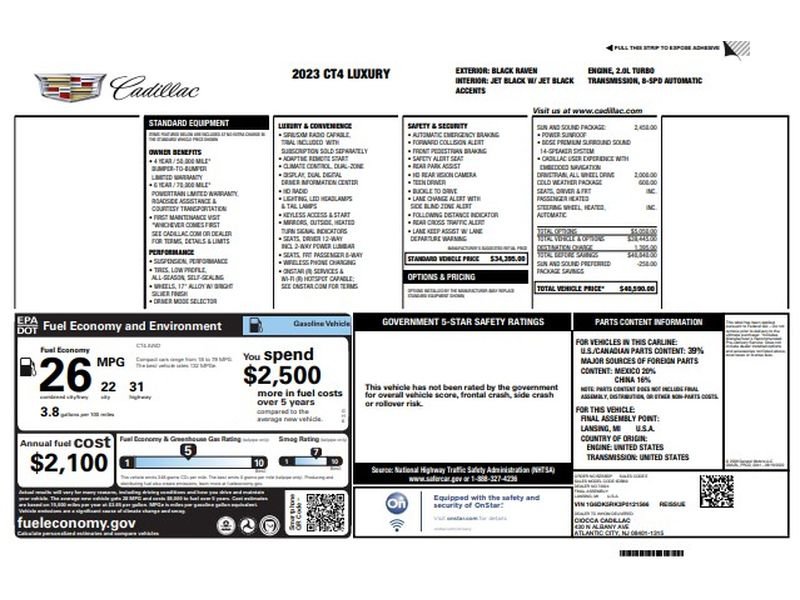 Used 2023 Cadillac CT4 Luxury w/ Sun And Sound Package AWD/4WD image 9