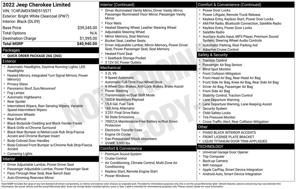 Used 2022 Jeep Cherokee Limited image 32