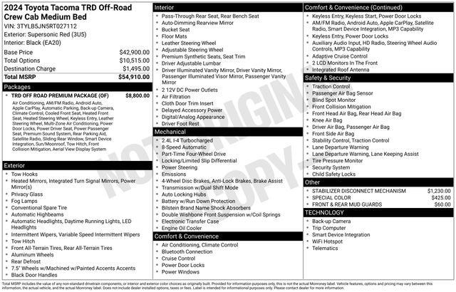 Used 2024 Toyota Tacoma TRD Off-Road w/ TRD Off Road Premium Package image 7