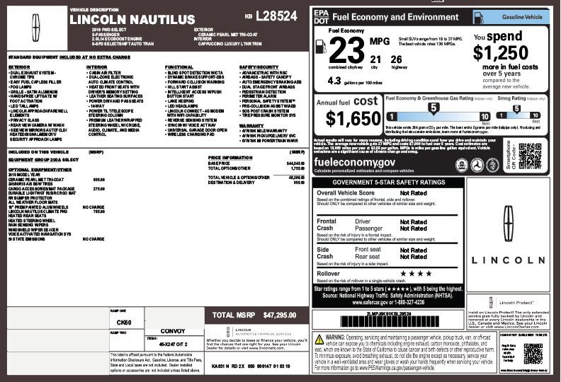 Used 2019 Lincoln Nautilus Select image 3