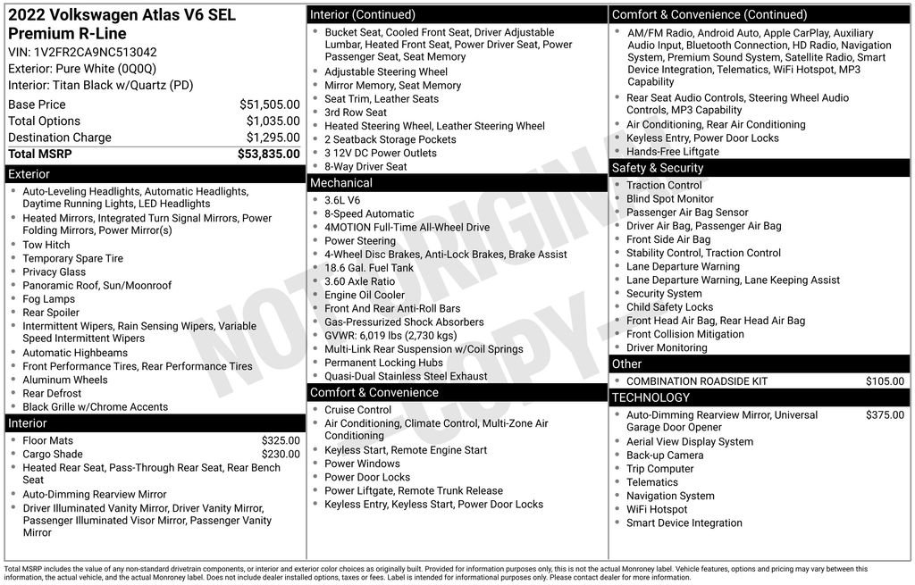 Used 2022 Volkswagen Atlas SEL Premium image 75