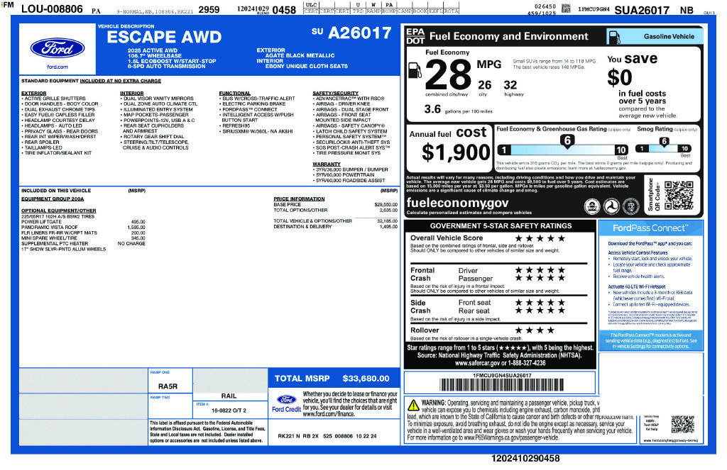 New 2025 Ford Escape Active AWD/4WD image 7