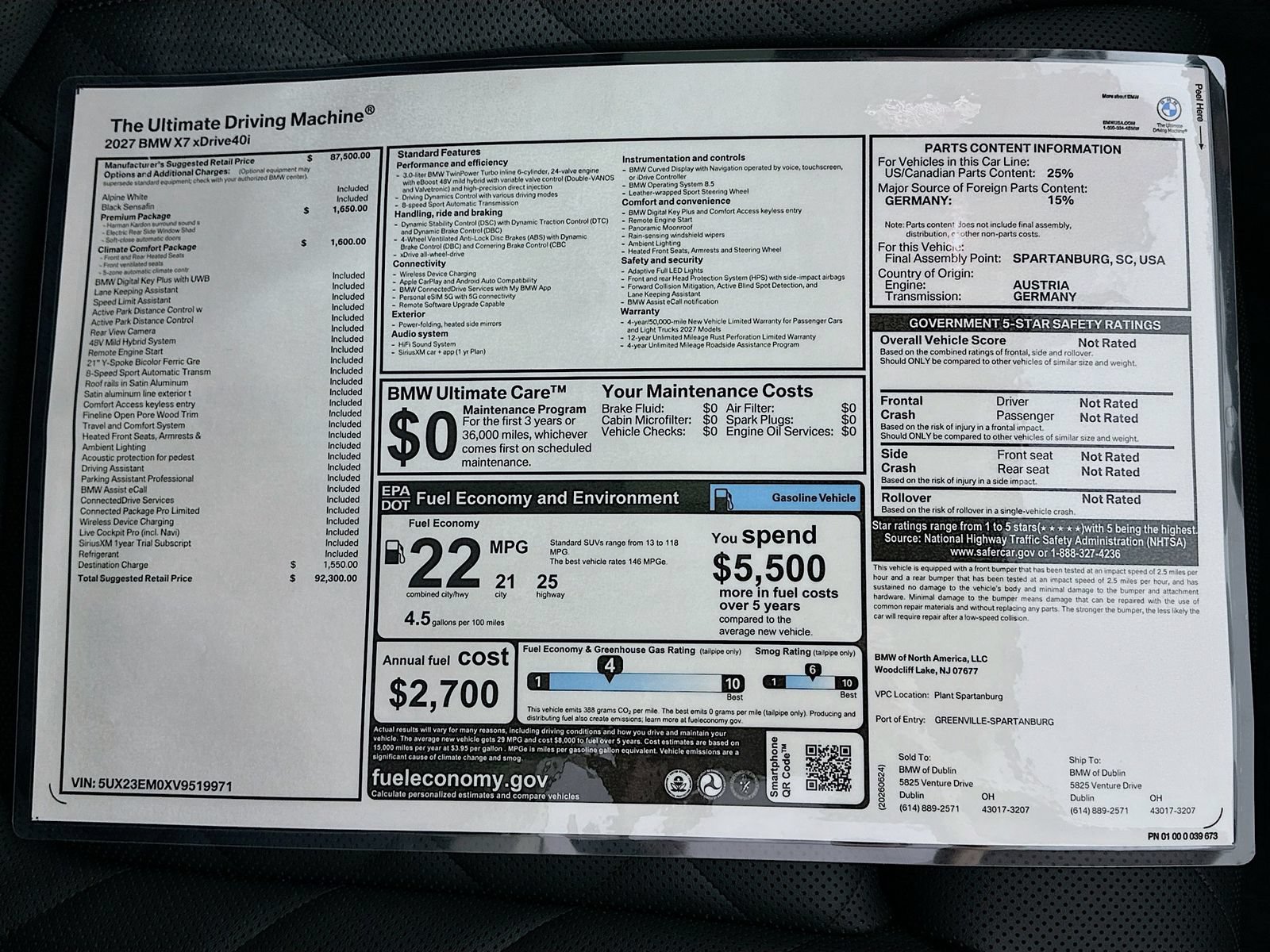 New 2027 BMW X7 xDrive40i w/ Premium Package AWD/4WD image 47