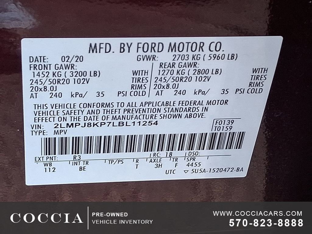 Used 2020 Lincoln Nautilus Reserve w/ Equipment Group 201A image 26