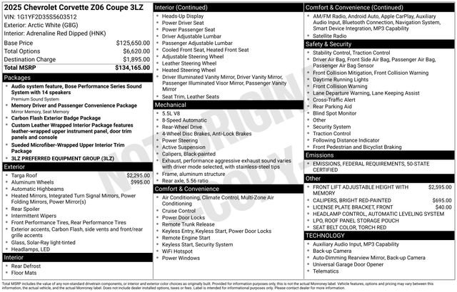 Used 2025 Chevrolet Corvette Z06 image 55