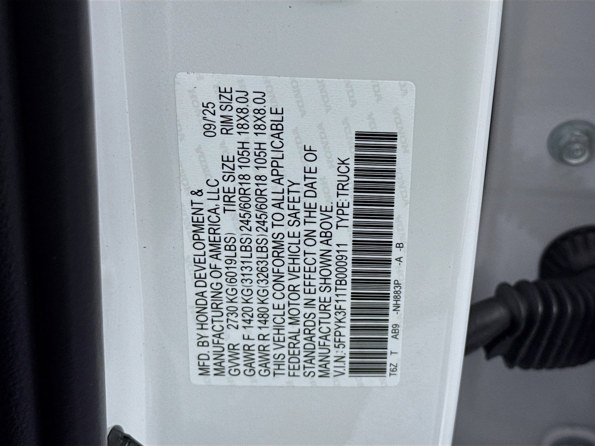 New 2026 Honda Ridgeline Sport image 30