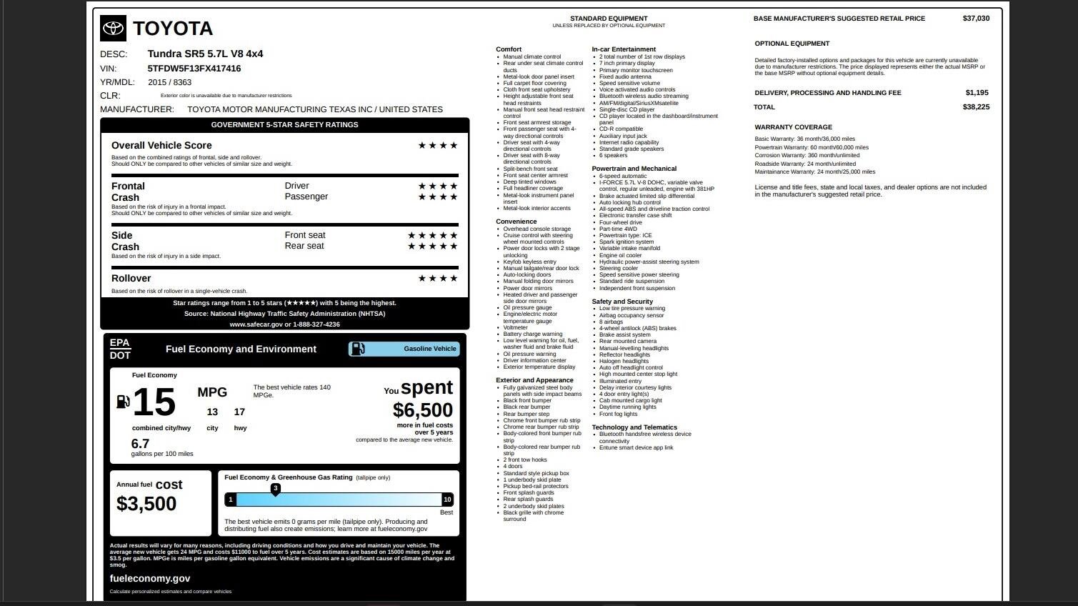Used 2015 Toyota Tundra SR5 image 27