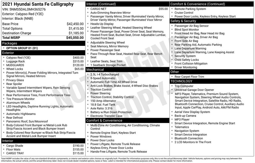 Certified 2021 Hyundai Santa Fe Calligraphy AWD/4WD image 24