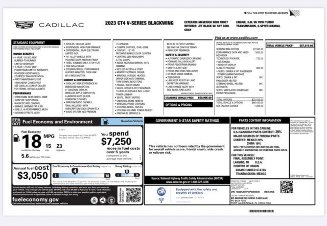 Used 2023 Cadillac CT4 V Blackwing w/ Sebring IMSA Edition image 38