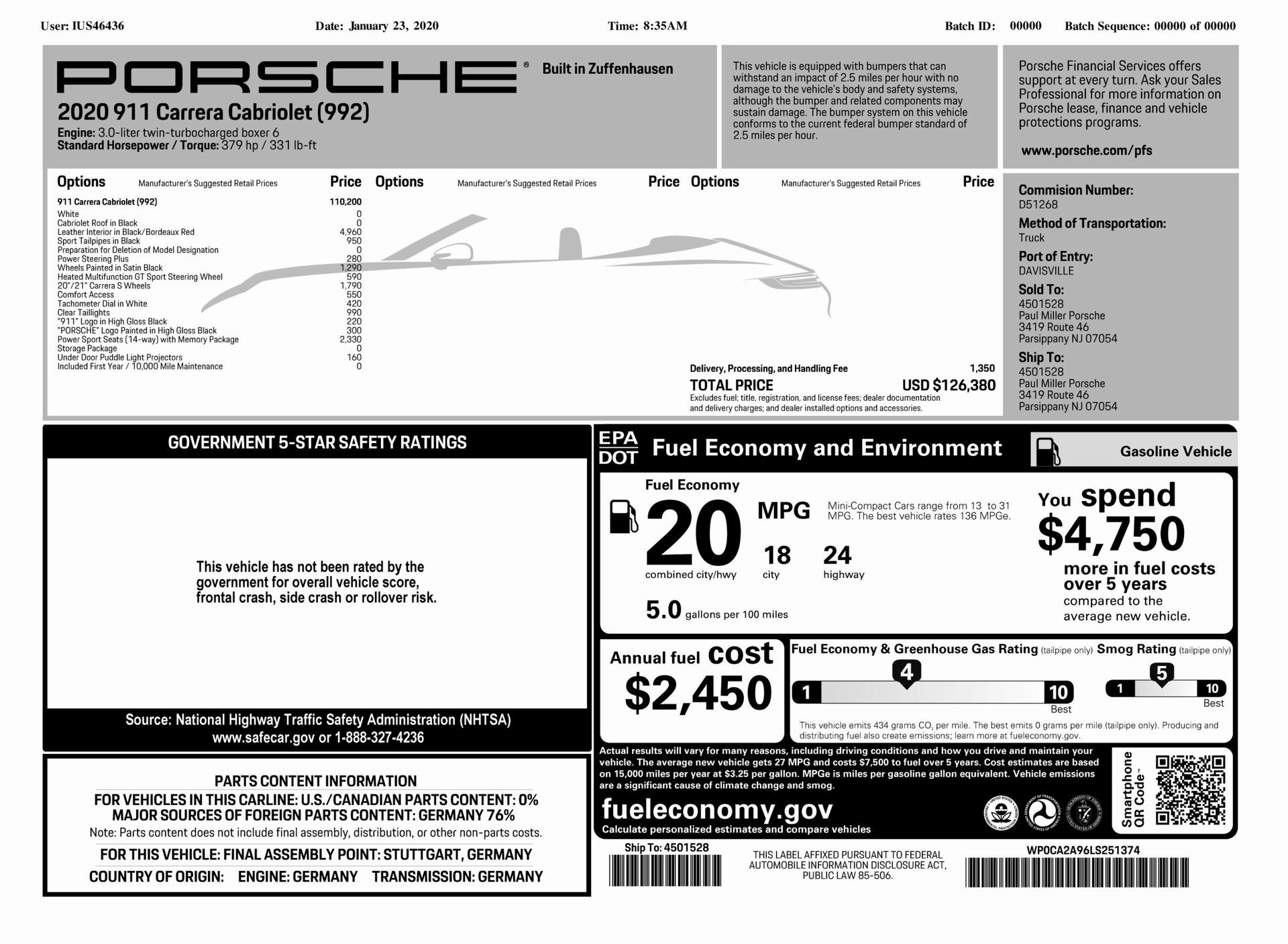 Used 2020 Porsche 911 Carrera image 86