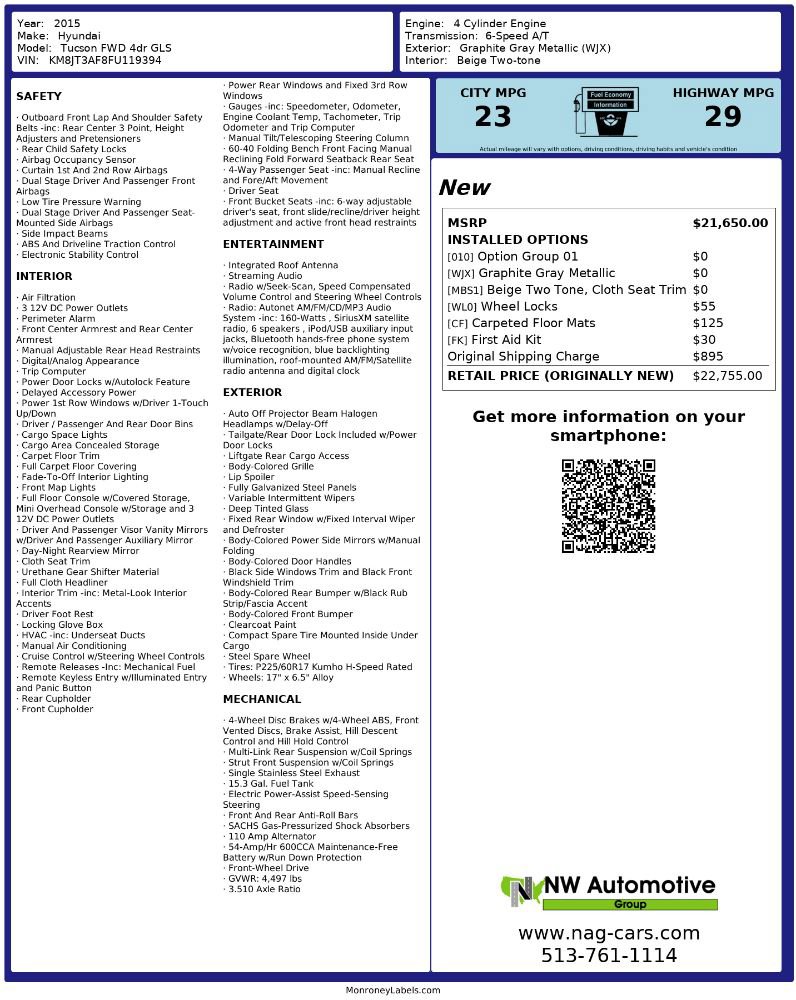 Used 2015 Hyundai Tucson GLS FWD image 2