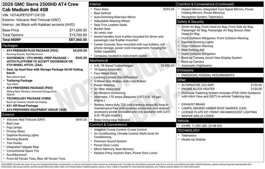 New 2026 GMC Sierra 2500 AT4 w/ AT4 Premium Plus Package image 2