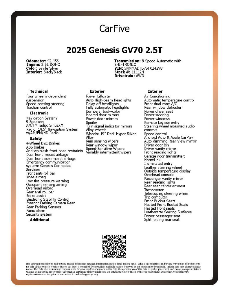 Used 2025 Genesis GV70 2.5T AWD/4WD image 26