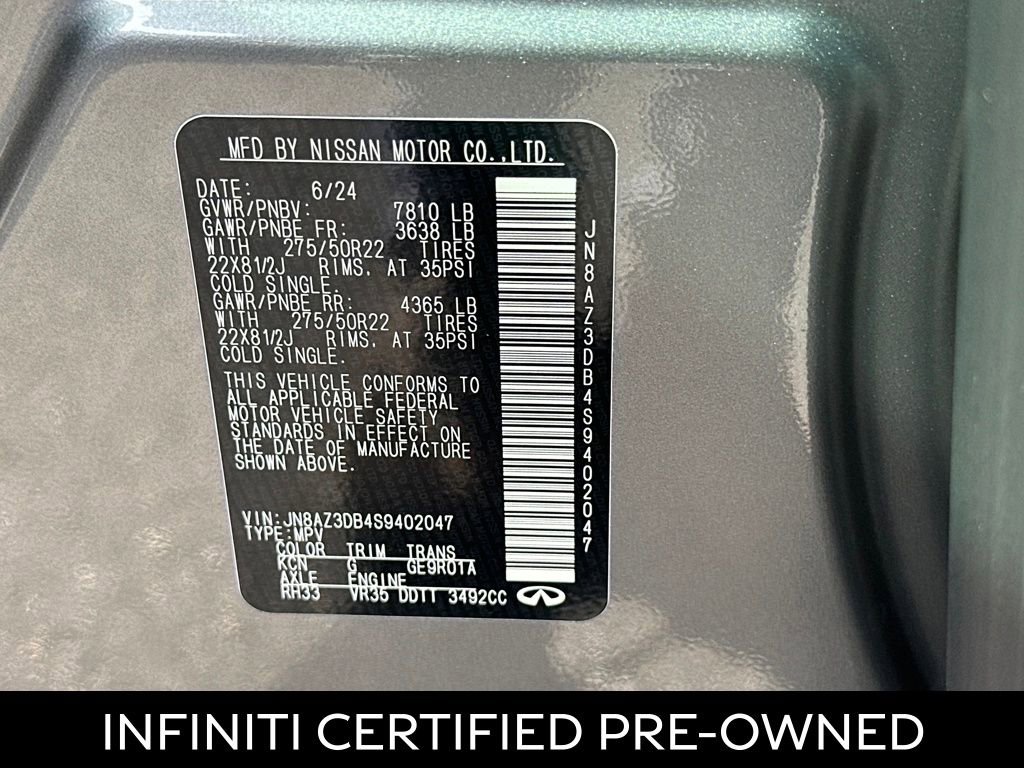 Certified 2025 INFINITI QX80 Sensory image 34