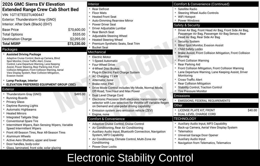 New 2026 GMC Sierra EV Elevation AWD/4WD image 8