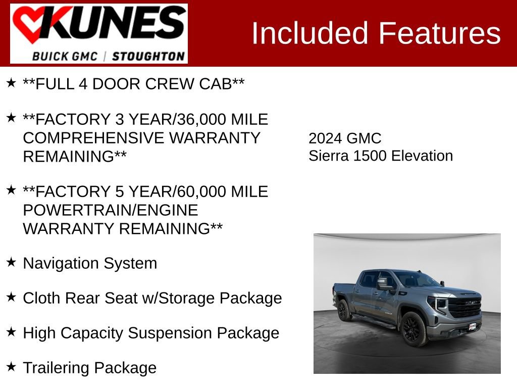 Used 2024 GMC Sierra 1500 Elevation w/ LPO, Elevation Black Package AWD/4WD image 3