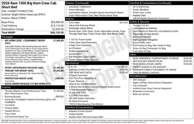 New 2026 RAM 1500 Big Horn AWD/4WD image 27