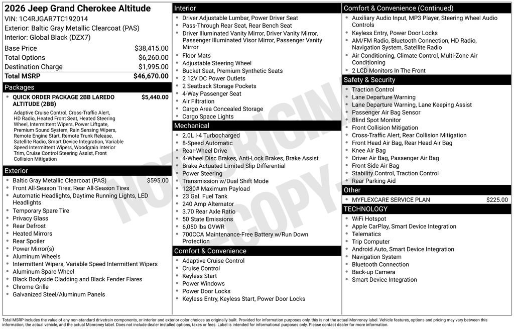 New 2026 Jeep Grand Cherokee Altitude image 7