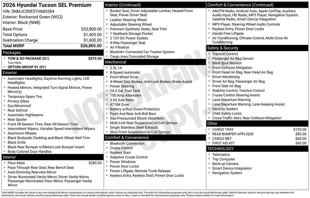 New 2026 Hyundai Tucson SEL w/ Tow & Go Package