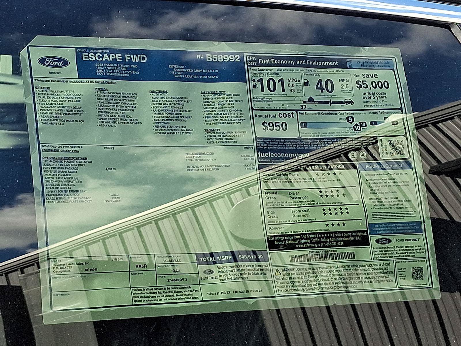 New 2024 Ford Escape SE w/ PHEV Premium Package FWD image 18