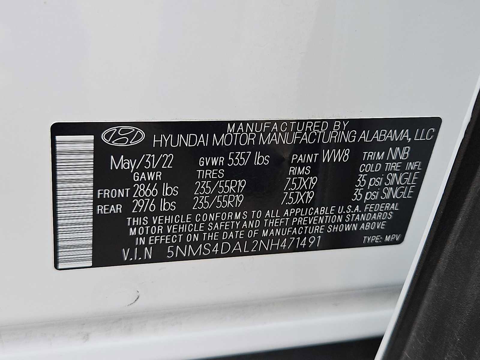 Certified 2022 Hyundai Santa Fe Limited w/ Cargo Package AWD/4WD image 36