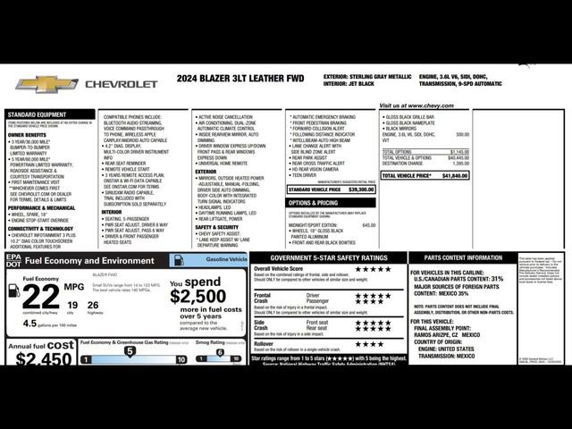 Used 2024 Chevrolet Blazer LT w/ Midnight/Sport Edition image 3